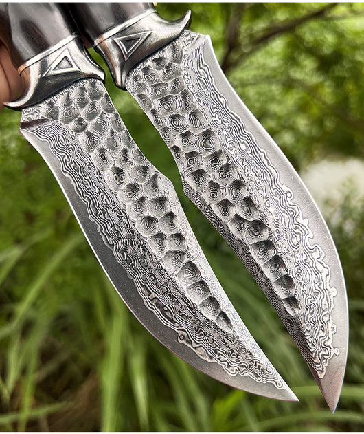 Cuchillo Plegable Portátil de Acero Damasco para Exteriores - Image 13