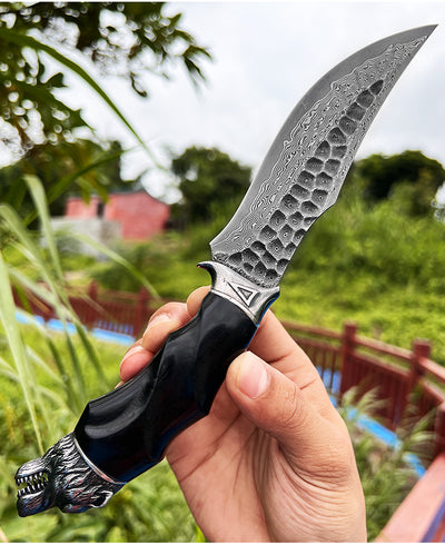 Cuchillo Plegable Portátil de Acero Damasco para Exteriores - Image 16