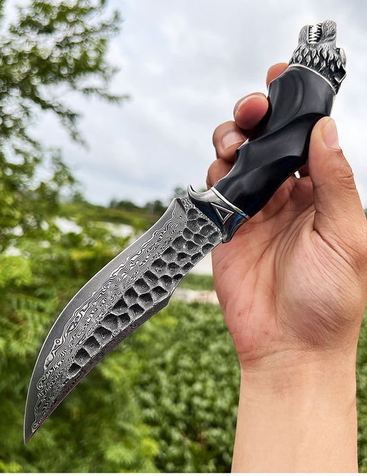 Cuchillo Plegable Portátil de Acero Damasco para Exteriores - Image 18