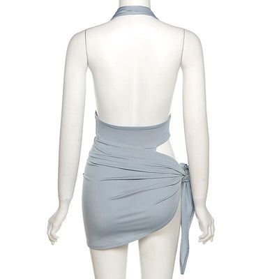 Traje de Baño Dos Piezas Gris Azulado con Botones de Presión Convertible - Image 7