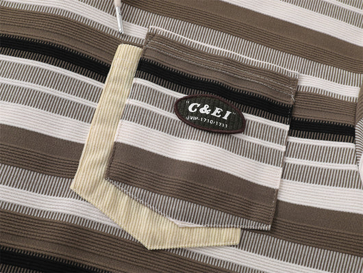 Polo Retro Holgado a Rayas de Manga Corta para Hombre - Image 30
