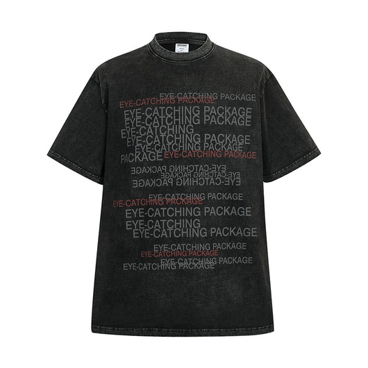 Playera Estampada con Letras Desgastadas para Hombre - Image 27