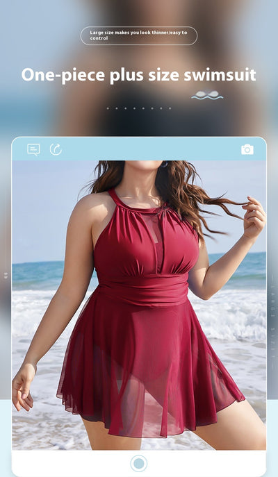 Traje de Baño Enterizo Cuello Redondo con Encaje para Mujer - Image 14