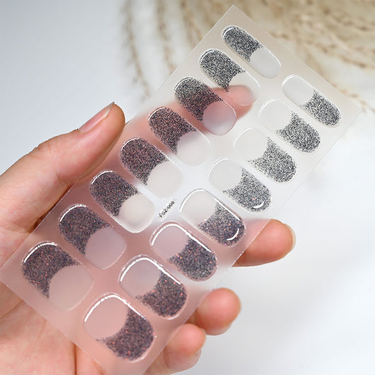 Stickers de Uñas Gel UV French Glitter Impermeables y Duraderos - Image 17