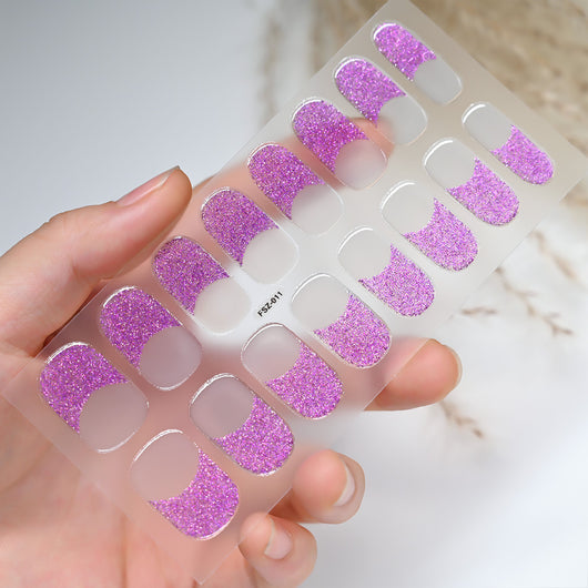 Stickers de Uñas Gel UV French Glitter Impermeables y Duraderos - Image 20