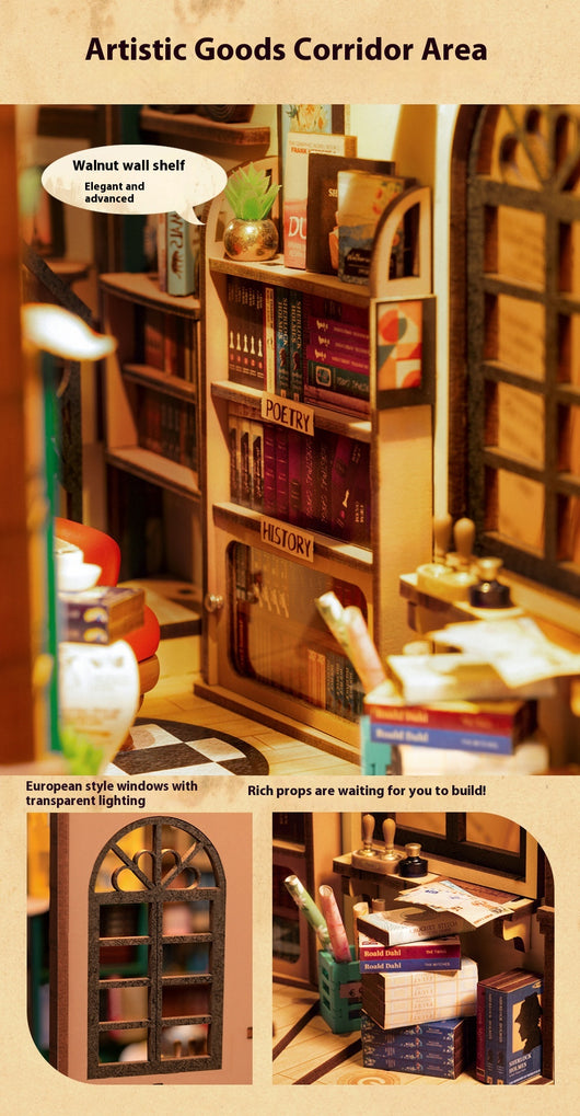 Estantería Decorativa Puzzle Ruolai - Organizador de Libros Modelo 3D - Image 24