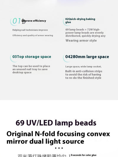 Lámpara de Fotopolimerización LED 69W con Almohada Térmica para Manicura - Image 30