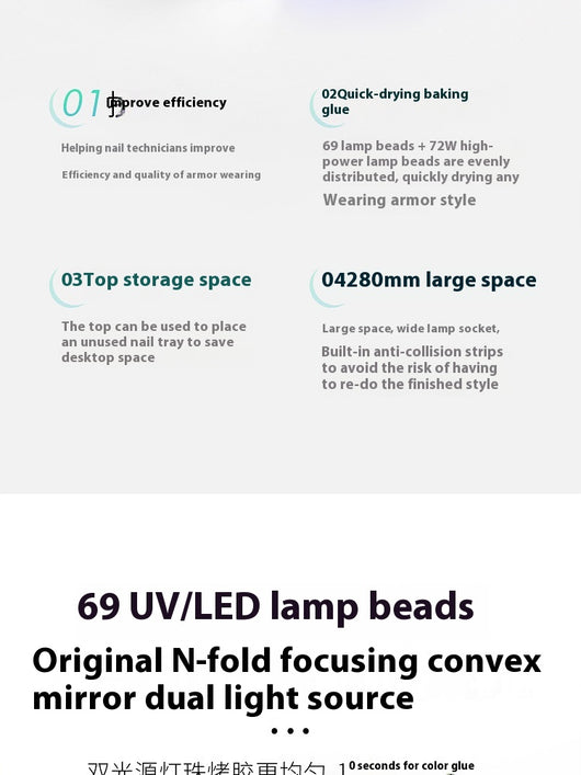 Lámpara de Fotopolimerización LED 69W con Almohada Térmica para Manicura - Image 30