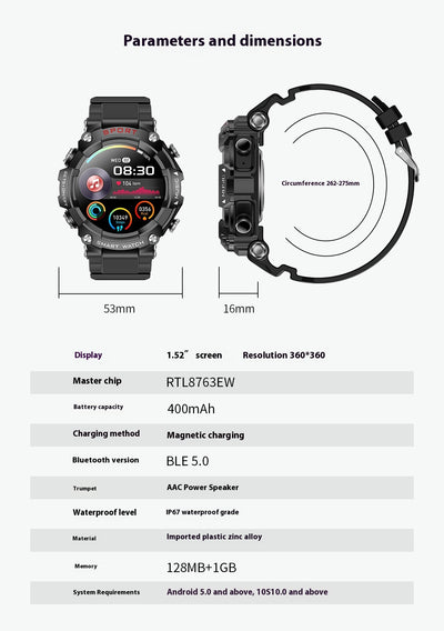 Reloj Inteligente T96 con Reproductor MP3, Auriculares Inalámbricos y Función 3 en 1 - Image 42