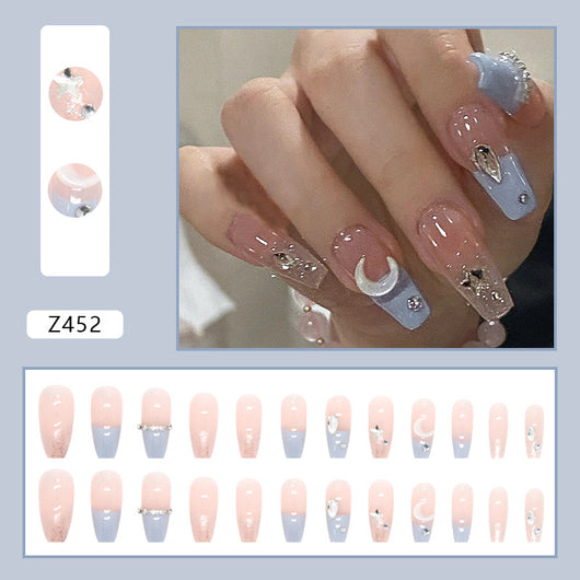 Uñas Postizas Diseño Estrellas y Luna - Image 19