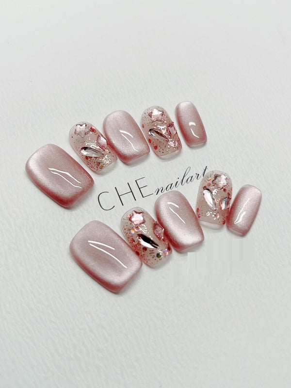 Uñas Postizas Personalizadas Efecto Ojo de Gato - Diseño Artesanal - Image 6