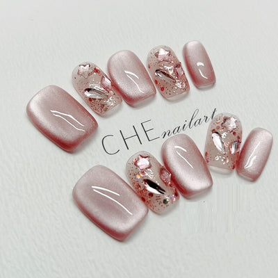 Uñas Postizas Personalizadas Efecto Ojo de Gato - Diseño Artesanal - Image 7