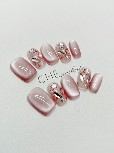 Uñas Postizas Personalizadas Efecto Ojo de Gato - Diseño Artesanal - Image 8
