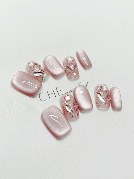 Uñas Postizas Personalizadas Efecto Ojo de Gato - Diseño Artesanal - Image 10