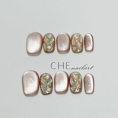 Uñas Postizas Efecto Ojo de Gato - Diseño Artesanal Premium Otoño Invierno - Image 13