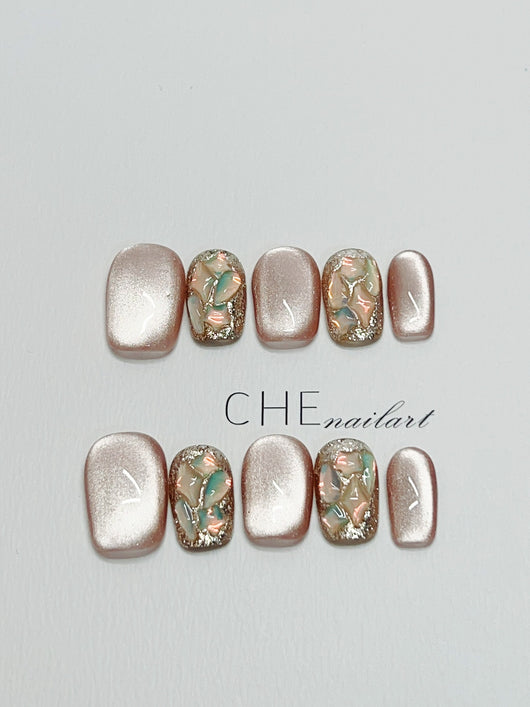 Uñas Postizas Efecto Ojo de Gato - Diseño Artesanal Premium Otoño Invierno - Image 16