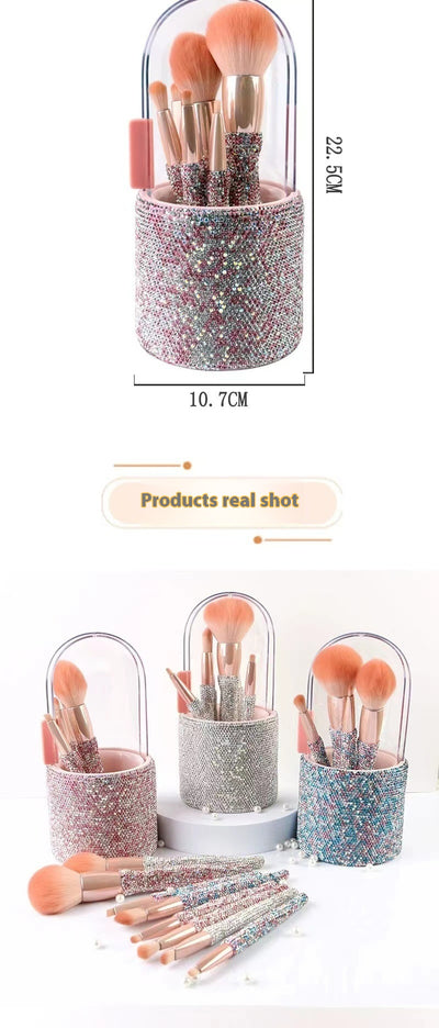 Set de 8 Brochas de Maquillaje Lujo con Diamantes Incrustados - Image 18