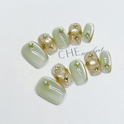 Chaleco Incrustado Verde Francés Artesanal - Estilo Corto Verano - Image 8