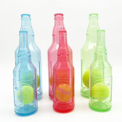 Translucent blue pet molar toy shaped like a bottle, featuring embossed paw prints and the word "DOG". - Image 19