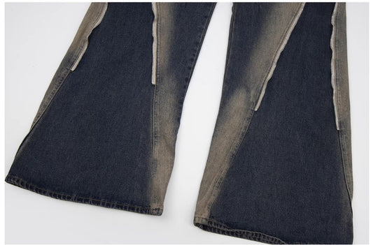 Jeans Hombre Cintura Suelta Doble Cierre Color Barro Tiro Acampanado - Image 22