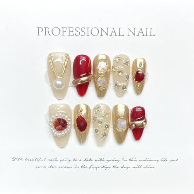 Uñas Postizas Barrocas con Gemas - Diseño Avanzado - Image 19