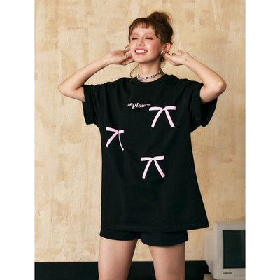 Camiseta Retro de Manga Corta con Moño para Mujer - Image 19