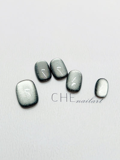 Uñas Postizas Cat Eye Verde Oscuro - Cuadradas Cortas con Efecto UV - Image 15