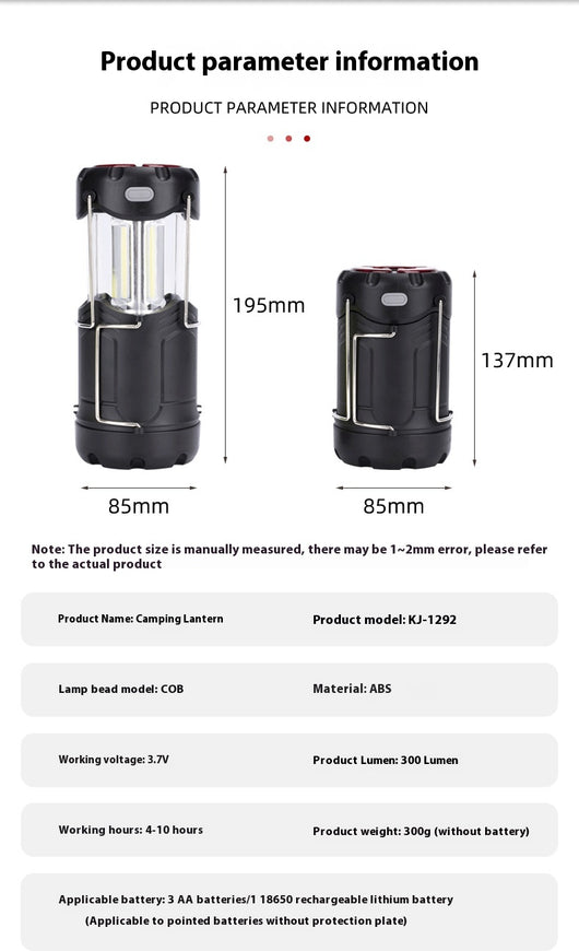 Lámpara de Camping Dual Power - Linterna LED para Tienda de Campaña - Image 19