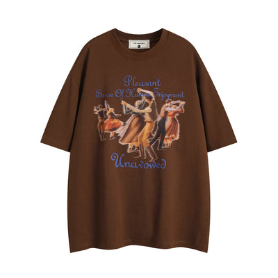Camiseta Estampada Retro Multitud Bailando para Hombre - Image 23