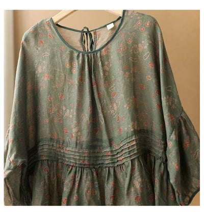 Camisa Vintage de Lino y Algodón con Estampado Floral para Verano - Image 17