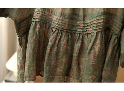 Camisa Vintage de Lino y Algodón con Estampado Floral para Verano - Image 24