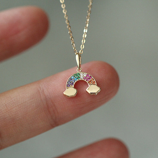 Colgante de Oro 9K con Zirconia Arcoíris Multicolor - Image 8