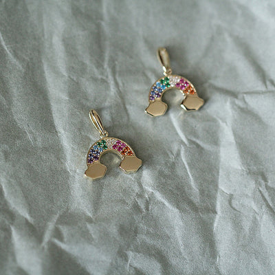 Colgante de Oro 9K con Zirconia Arcoíris Multicolor - Image 10