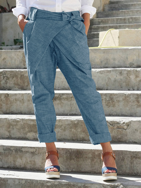 Pantalones Elegantes con Moño para Mujer - Image 4