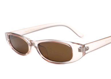 Black small frame sunglasses with light pink tinted lenses, featuring a sleek and fashionable design. - Image 3