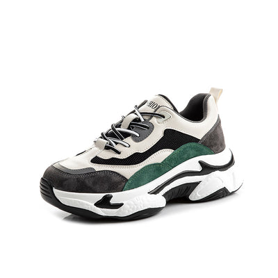 Tenis Casuales de Cuero Respirable con Suela Gruesa para Mujer - Image 16