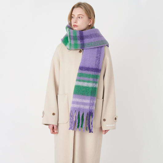 Bufanda Escocesa Clásica Retro de Cashmira Artificial - Estilo Europeo, Americano y Francés