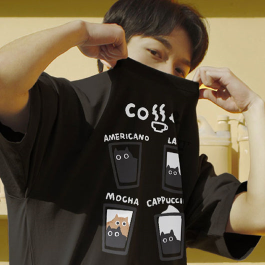 Camiseta de Manga Corta Flocking Milk Coffee para Hombre - Image 13