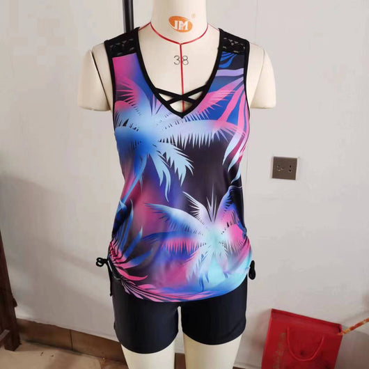 Traje de Baño Dos Piezas con Encaje Estampado para Mujer - Image 14