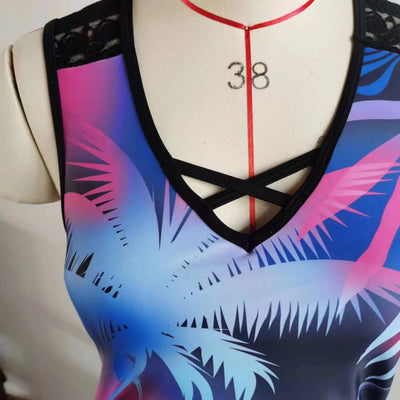 Traje de Baño Dos Piezas con Encaje Estampado para Mujer - Image 18