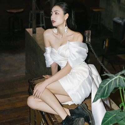 Vestido de Compromiso Blanco Corto Elegante - Image 10