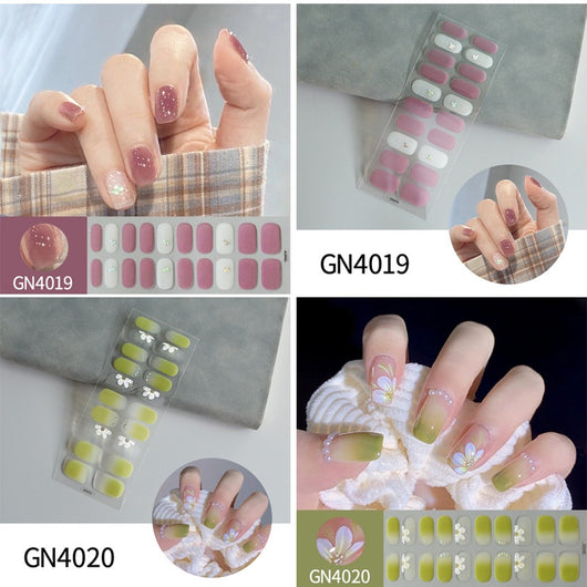 Pegatinas de Uñas Gel sin Horno con Diseño de Líneas Geométricas - Image 33