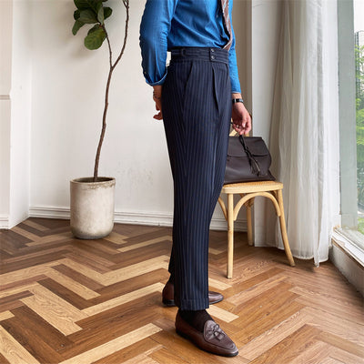Pantalón de Cintura Alta Ejecutivo con Rayas - Sin Planchado - Image 10