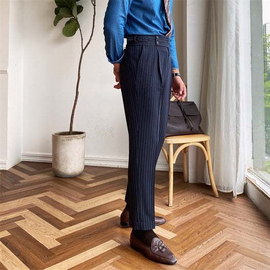 Pantalón de Cintura Alta Ejecutivo con Rayas - Sin Planchado - Image 10