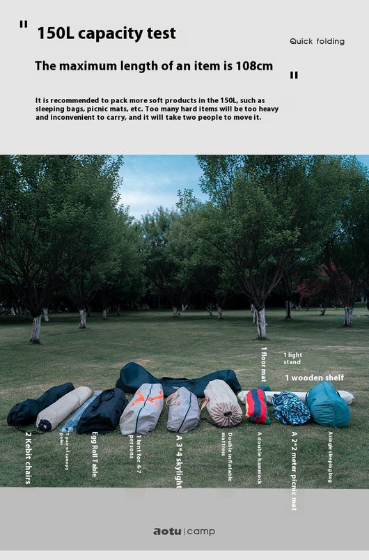 Carpa Impermeable Oversized para Camping con Bolsa de Almacenamiento y Muebles Plegables - Image 17