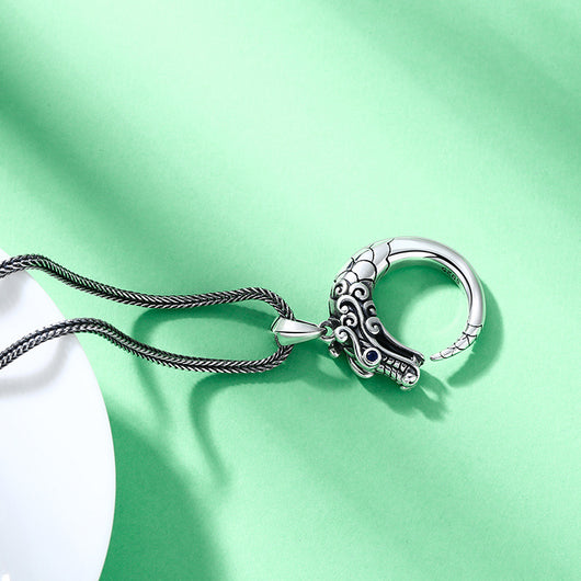 Colgante Dragón Tailandés Plata - Estilo Étnico Retro para Hombre - Image 11