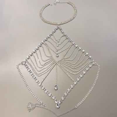 Cadena Corporal Corazón Melocotón con Diamantes de Agua y Borlas - Image 13