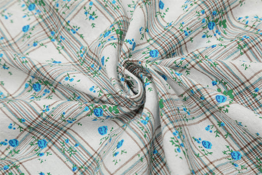 Camisa Suelta Estampado Floral y Cuadros para Hombre - Image 23