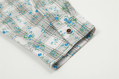Camisa Suelta Estampado Floral y Cuadros para Hombre - Image 31