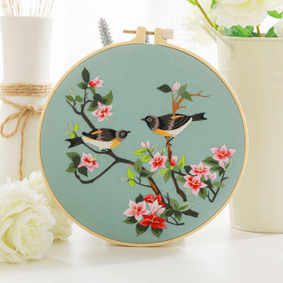 Kit Completo de Bordado Manual - Diseño Floral y Aves Estilo Chino - Image 14